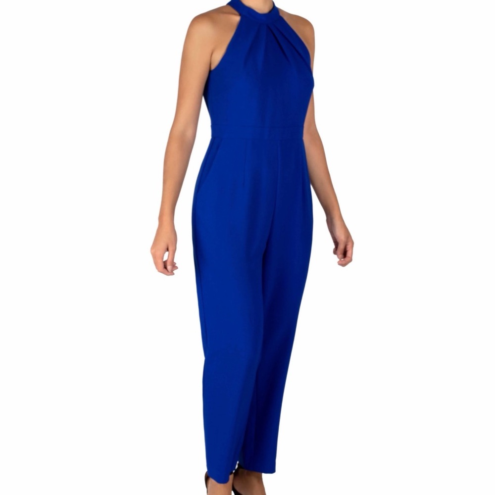 Julia Jordan Royal Blue Halter Jumpsuit